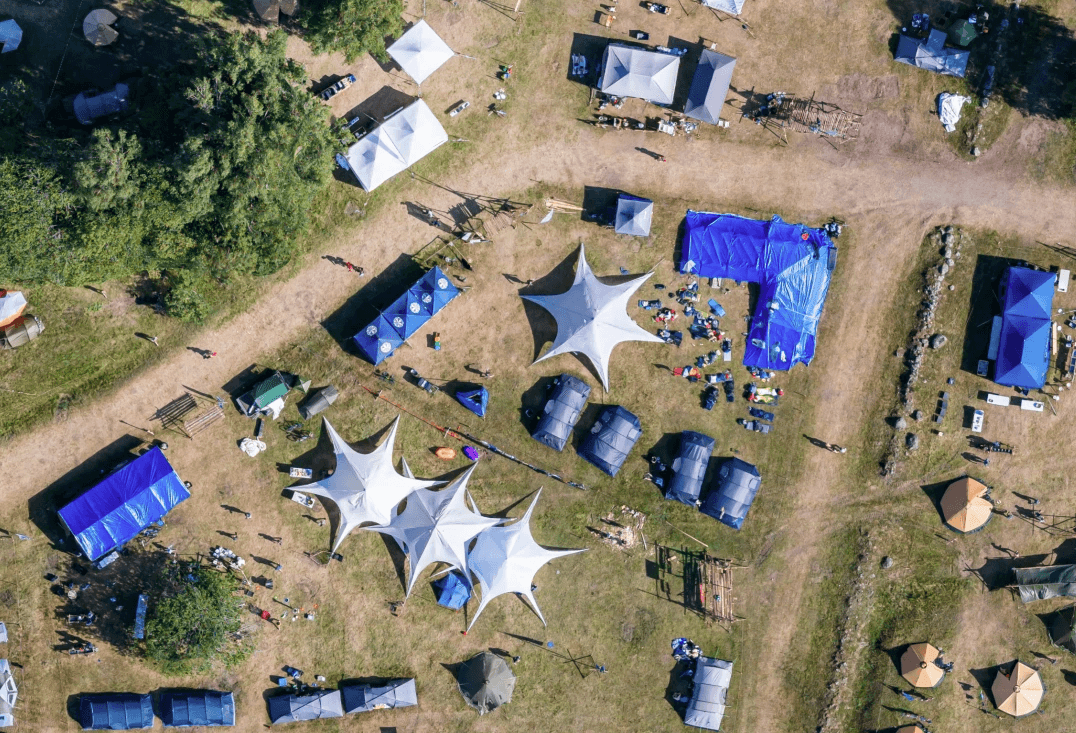 Flygbild över Jamboree26, foto Andreas Myrin