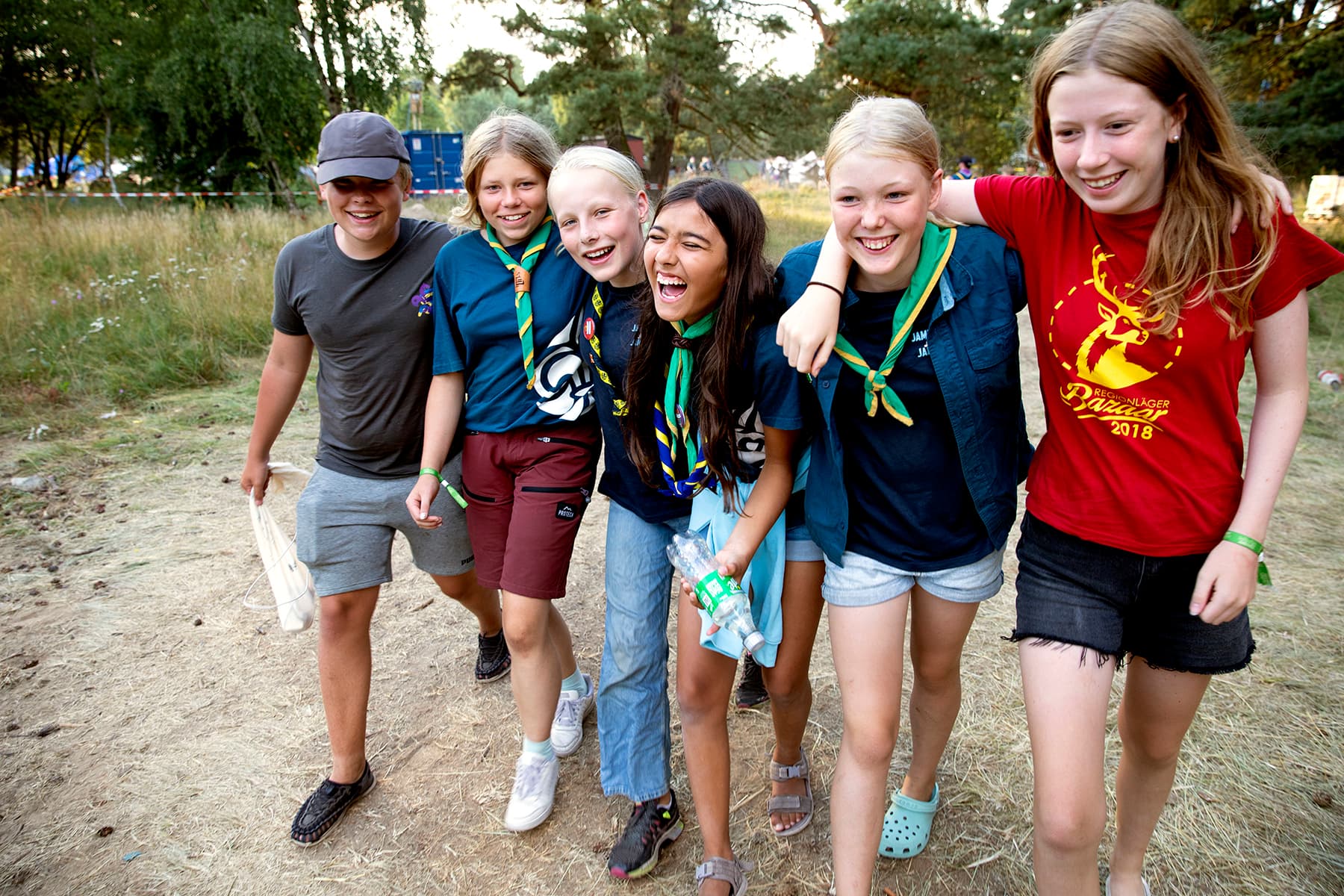 Jamboree 2022: Djupadal ScoutkŒr. I mitten Maja Arvidsson Silwall.
